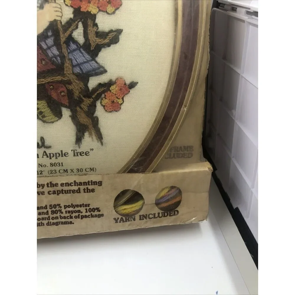 *Hummel Stitchery Kit 9”x12” Girl In Apple Tree Unopened #8031 Frame . Vintage